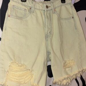 Wild Fable Light Cream Denim Shorts